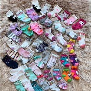 💜Huge Baby Girl Sock Bundle💜